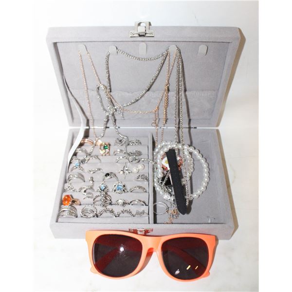 ESTATE JEWELRY BOX FULL OF JEWELRY