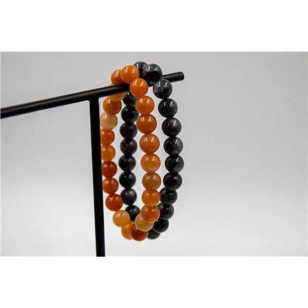 #49- NATURAL ORANG AVENTURINE & GRAY LARVIKITE