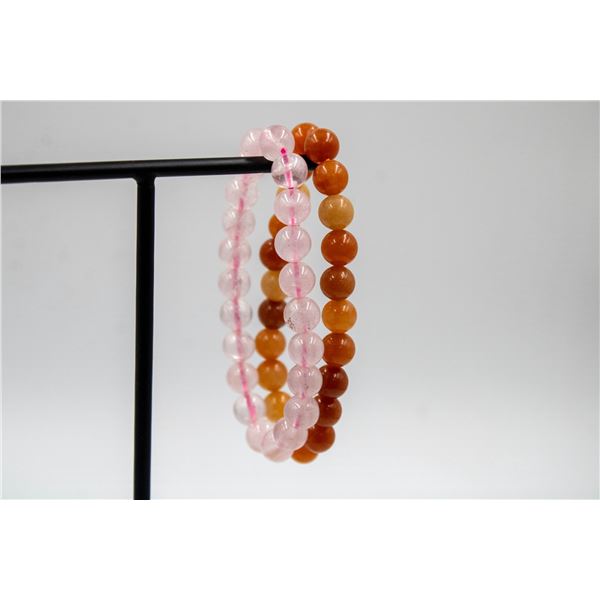 #45- NATURAL ORANG AVENTURINE & PINK ROSE QUARTZ