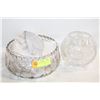 Image 1 : CRYSTAL SERVING BOWLS- LOT OF 2