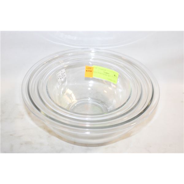 3 PCE. PYREX BOWL SET