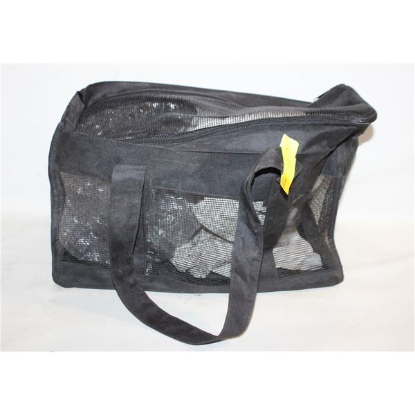 SMALL MESH PET CARRIER BLACK IN COLOUR
