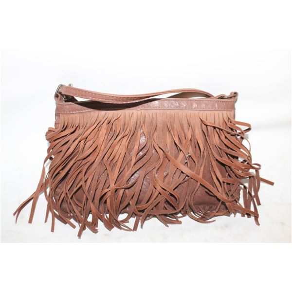 WESTERN CARGO FRINGED PURSE 10"X6", ZIPPER