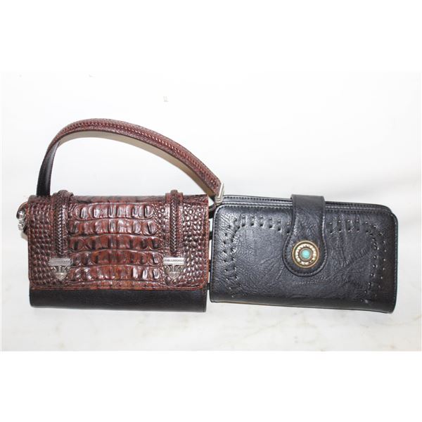 WESTERN BRIGHTON BROWN LEATHER PURSE &