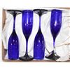Image 1 : VINTAGE COBALT BLUE CHAMPAGNE STEMS (4)