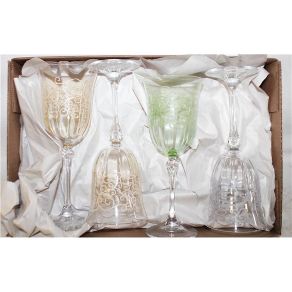 COLORED CRYSTAL WINE GLASSES
