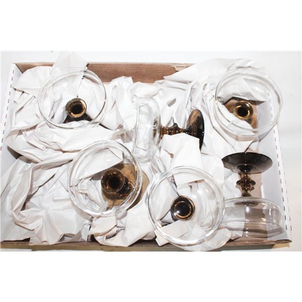 VINTAGE MONOGRAMMED "B" STEMWARE LOT