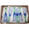 Image 1 : VINTAGE GREEN/BLUE WINE GLASSES (6)