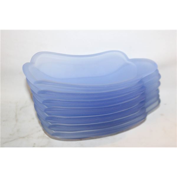 VINTAGE BLUE FROSTED GLASS SUNDAE BOWLS
