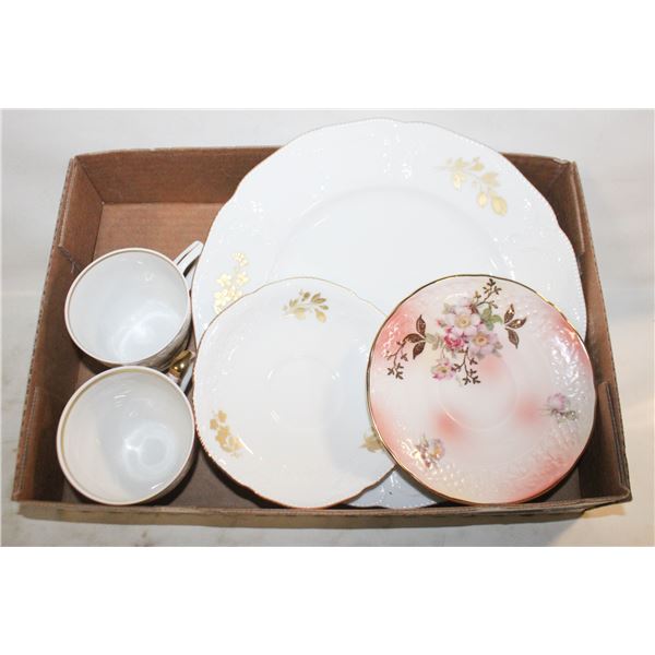 VINTAGE CHINA - PLATES + CUPS ASSORTED LOT