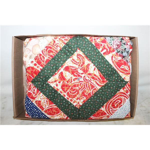 NEW HOME-MADE QUILT, 5FT X 4 FT, COTTON