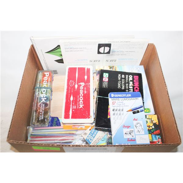 PAINTING SUPPLIES- BOX LOT ASSORTED
