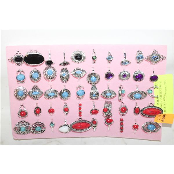 JEWELRY ORGANIZER TRAY W/ 50  TURKISH STYLE RINGS