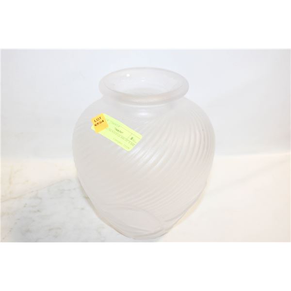 VINTAGE FROSTED GLASS 10" VASE