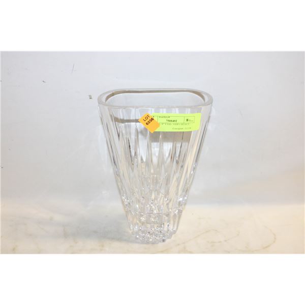 CRYSTAL 9" VASE- VERY HEAVY