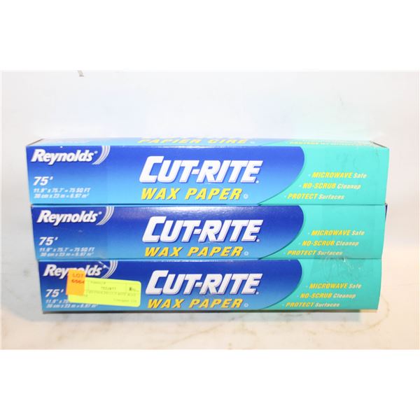 NEW 3 REYNOLDS CUT-RITE WAX PAPER