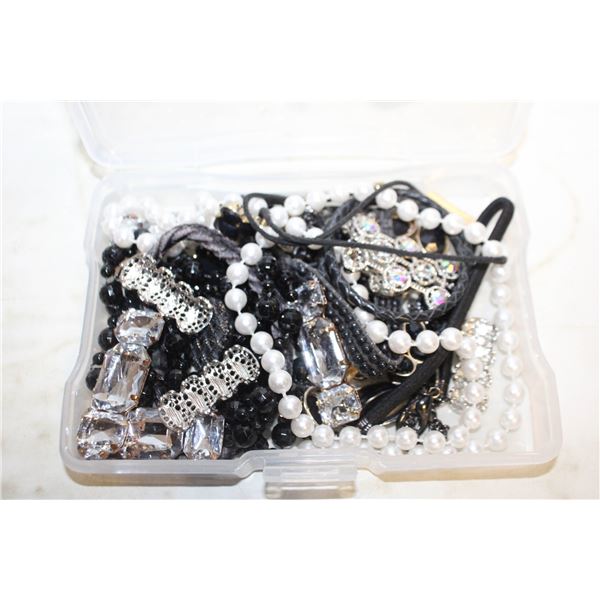 BOX OF JEWELRY FOR CRAFTING OR REPURPOSING-ESTATE