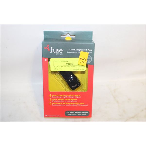 NEW FUSE 3.1 AMP RAPID CHARGER, SEALED