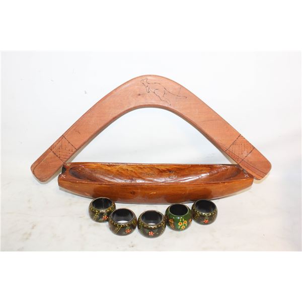 VINTAGE WOOD DECORATIVE ITEM LOT