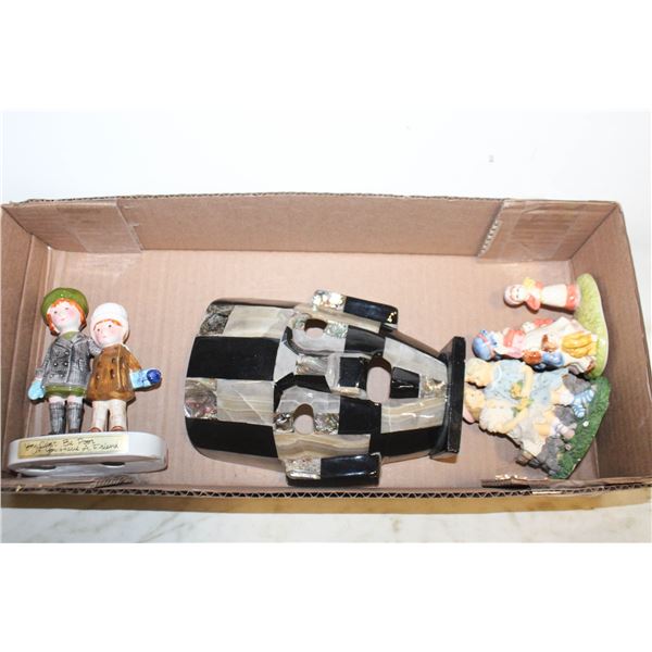 MAYON OR AZTEC MOP CERIMONIAL MASK & FIGURINES