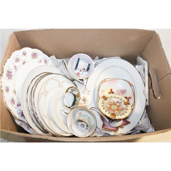VINTAGE CHINA ITEMS- BOX LOT ASSORTED
