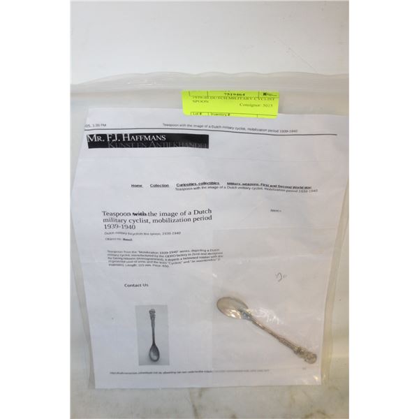 1939-40 DUTCH MILITARY CYCLIST SPOON