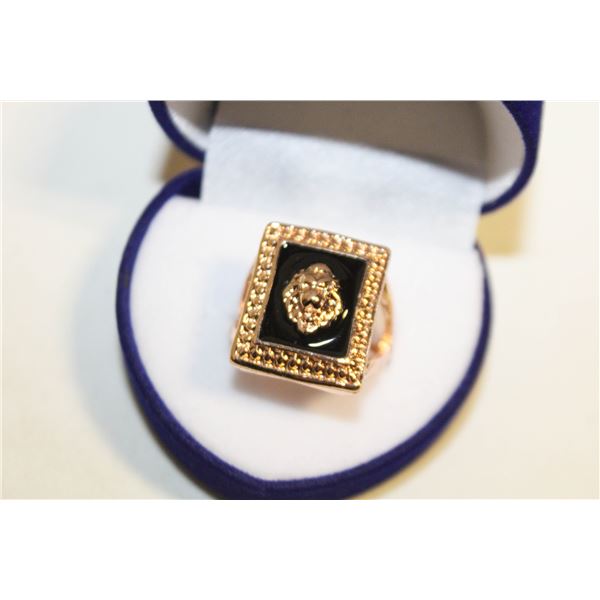 NEW REPLICA VERSACE GOLD TONED RING SZ8