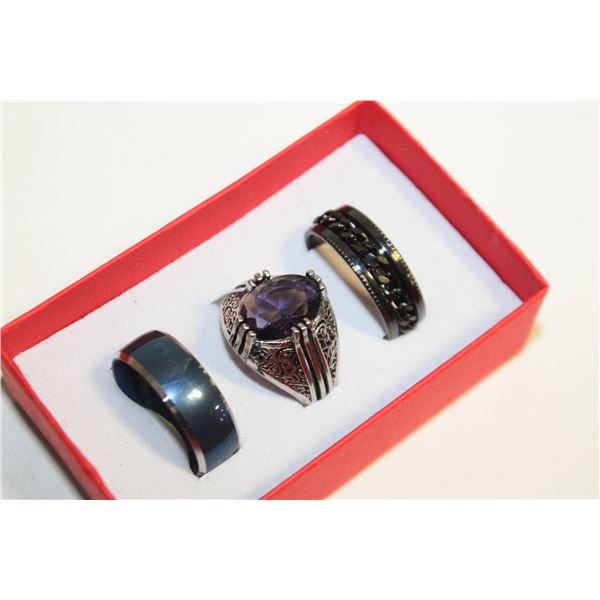 NEW 3PCS/SET MENS RINGS SZ11