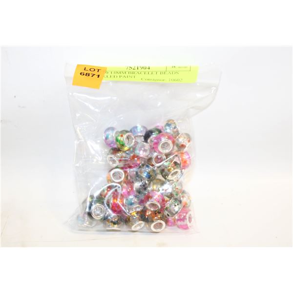 NEW 50 14MM BRACELET BEADS SPECKLED PAINT