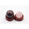 Image 1 : #232-NATURAL RED TIGER EYE & ROSE QZ SPHERE BALL