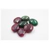 Image 1 : #22-NATURAL GREEN EMERALD  & RUBY GEMSTONES 63.00C