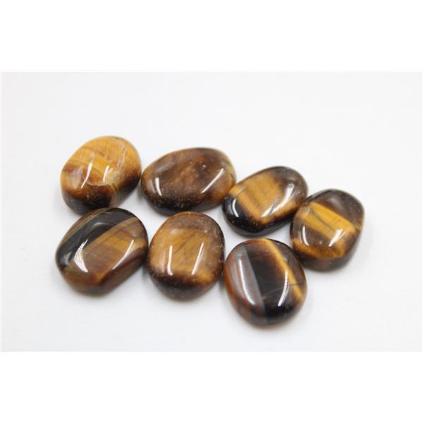 #59-NATURAL YELLOW TIGER EYE GEMSTONES 62.20CT