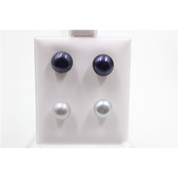 #127-NATURAL AKOYA PEARL STUD EARRINGS