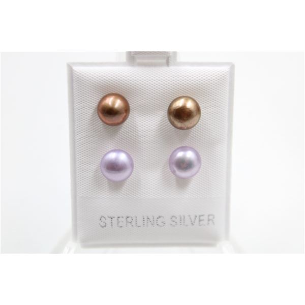 #135-NATURAL AKOYA PEARL STUD EARRINGS