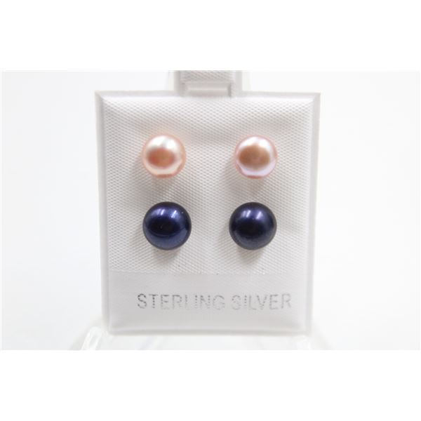 #154-NATURAL AKOYA PEARL STUD EARRINGS