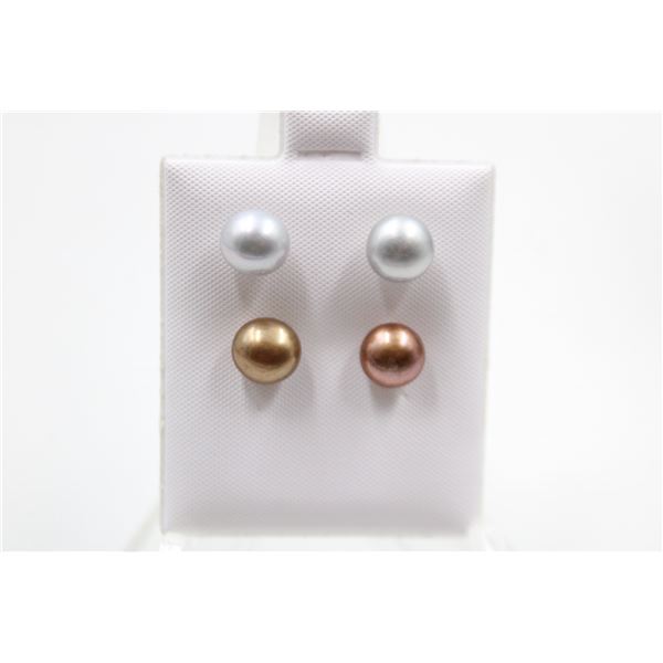 #158-NATURAL AKOYA PEARL STUD EARRINGS