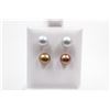 Image 1 : #158-NATURAL AKOYA PEARL STUD EARRINGS