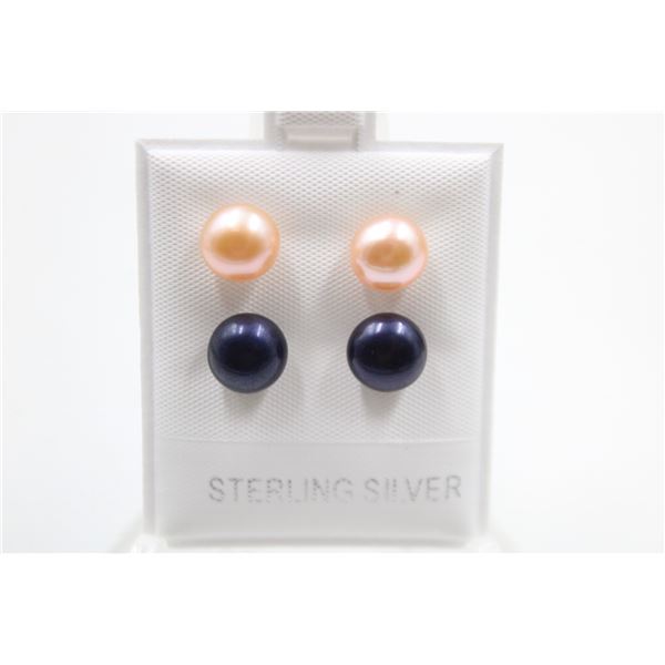 #146-NATURAL AKOYA PEARL STUD EARRINGS