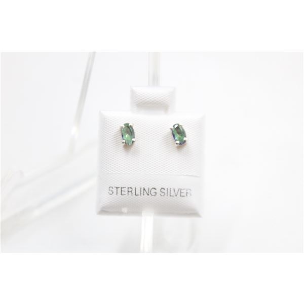 #113-NATURAL MYSTIC TOPAZ STUD EARRINGS