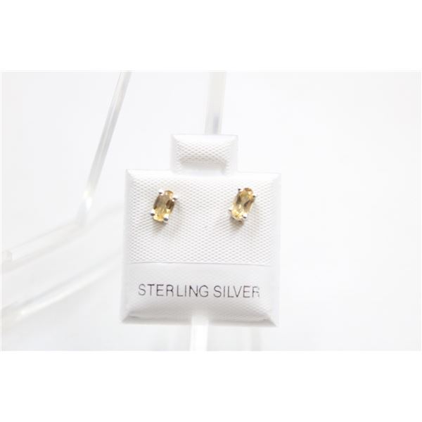 #105-NATURAL CITRINE  STUD EARRINGS
