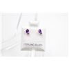 Image 1 : #109-NATURAL AMETHYST STUD EARRINGS