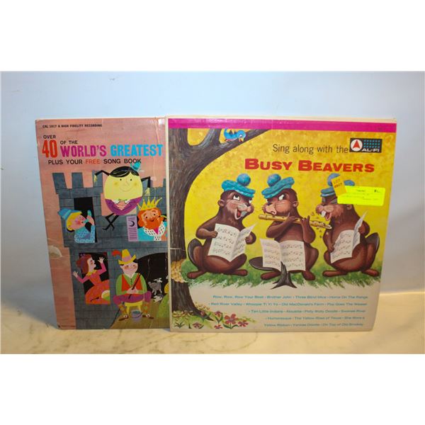 VINTAGE CHILD 2 LP'S: 40 CHILDREN'S SONGS &