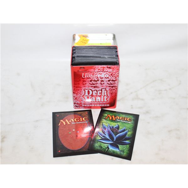 100 MAGIC CARD SLEEVES IN TIN BOOK