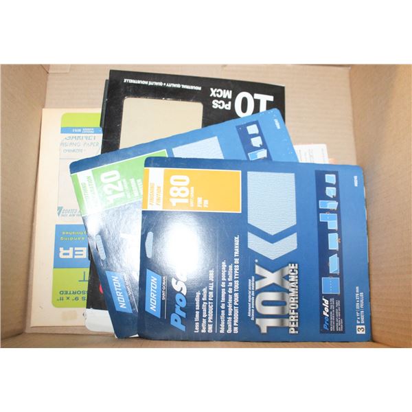 SANDPAPER- BOX LOT ASSORTED