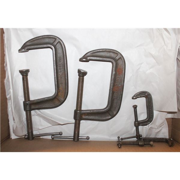 VINTAGE BRINK & COTTON C CLAMPS ASSORTED LOT OF 4