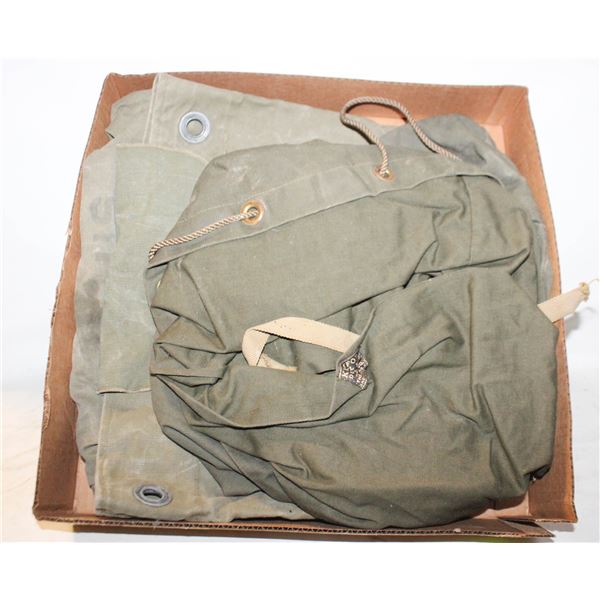 VINTAGE ARMY GREEN CANVAS DUFFEL BAG (2)