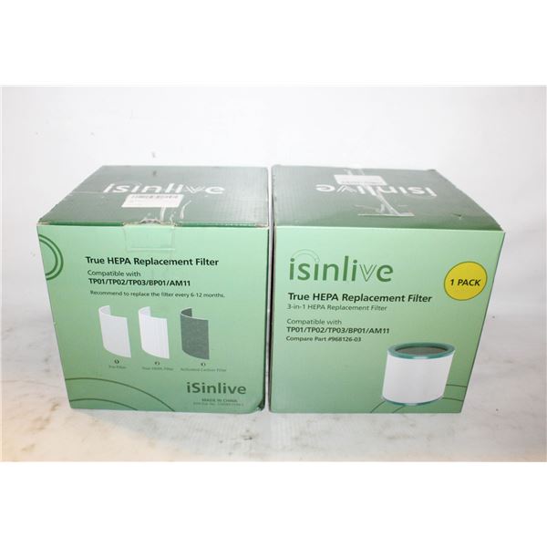 2 PACK TRUE HEPA REPLACEMENT AIR PURIFIER FILTERS