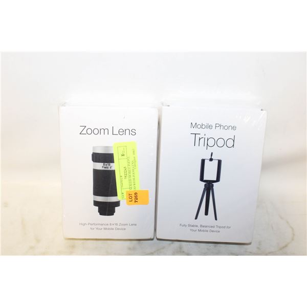 NEW SEALED MOBILE PHONE TRIPOD WITH ZOOM LENS