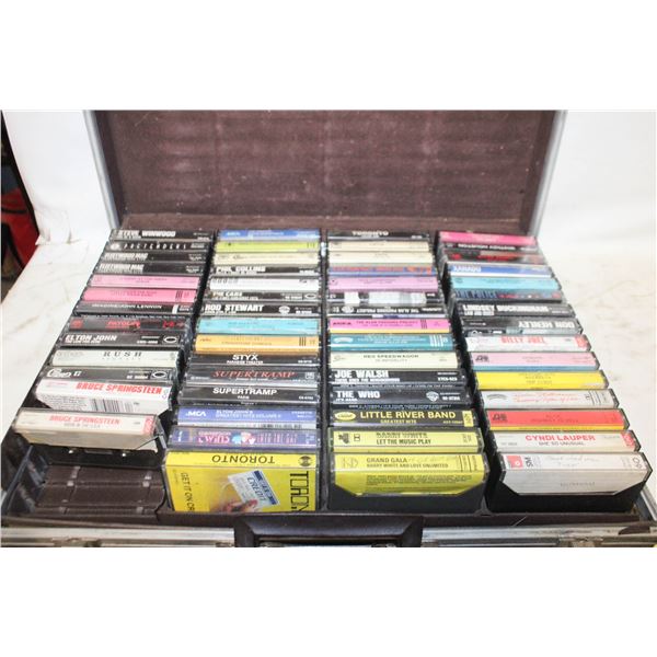 CASE FULL OF CLASSIC ROCK CASSETTE TAPES