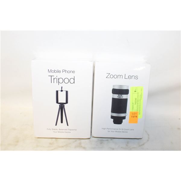 NEW SEALED MOBILE PHONE TRIPOD WITH ZOOM LENS